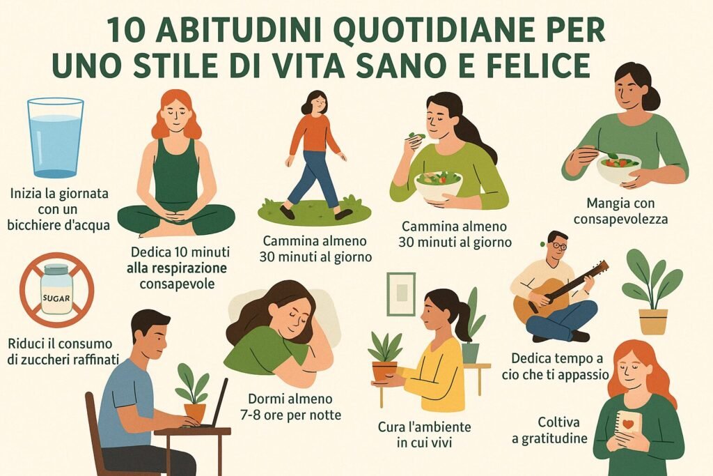 10 abitudini quotidiane per uno stile di vita sano e felice